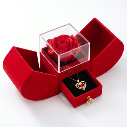 Joyero Rosa Eterna con Collar