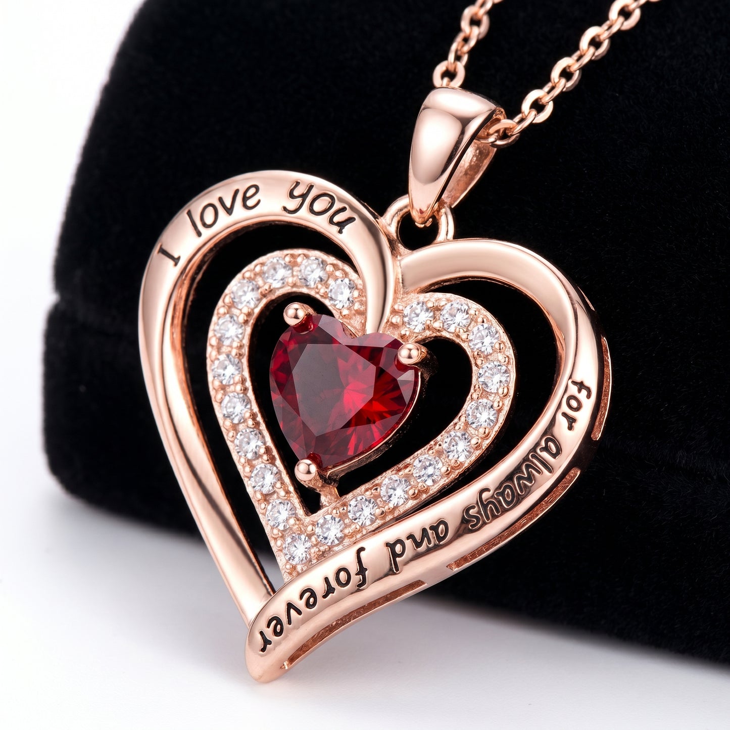 Joyero Rosa Eterna con Collar